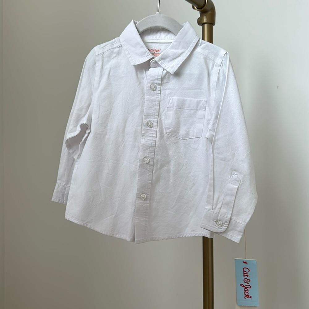White toddler button down